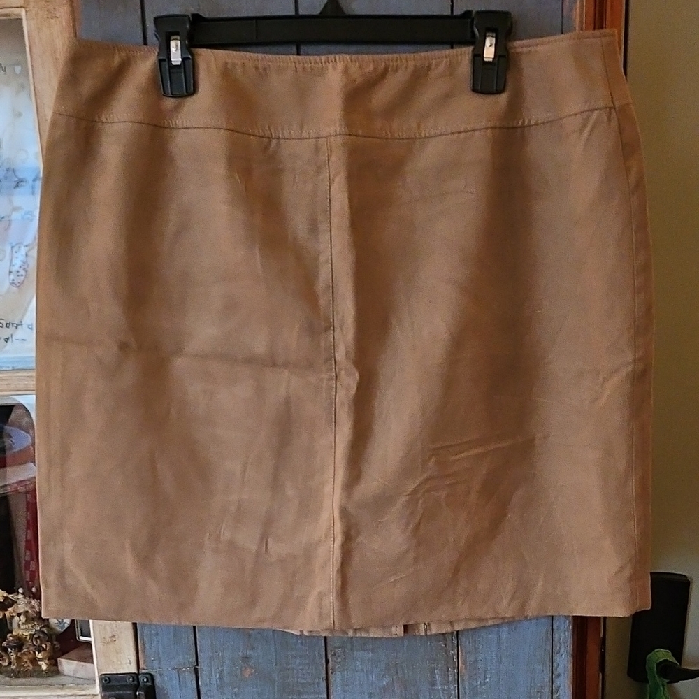 Camel Color Suede-like Skirt